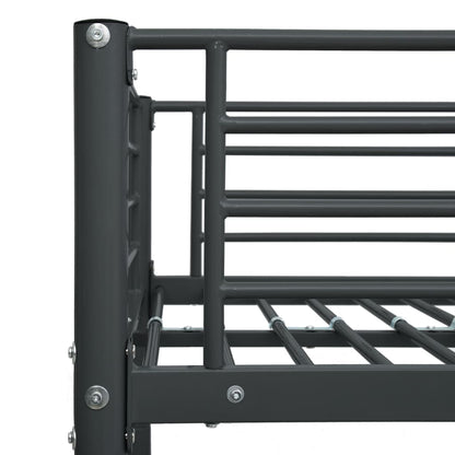 Bunk Bed | Black | Metal | 140x200 cm/90x200 cm | Bunk Bed | Rectangular