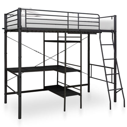 Bunk Bed | Black | Metal | Twin | Bunk Bed | Rectangular | Contemporary