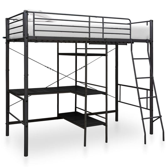 Bunk Bed | Black | Metal | Twin | Bunk Bed | Rectangular | Contemporary