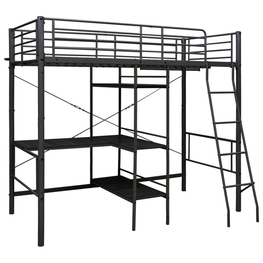 Bunk Bed | Black | Metal | Twin | Bunk Bed | Rectangular | Contemporary