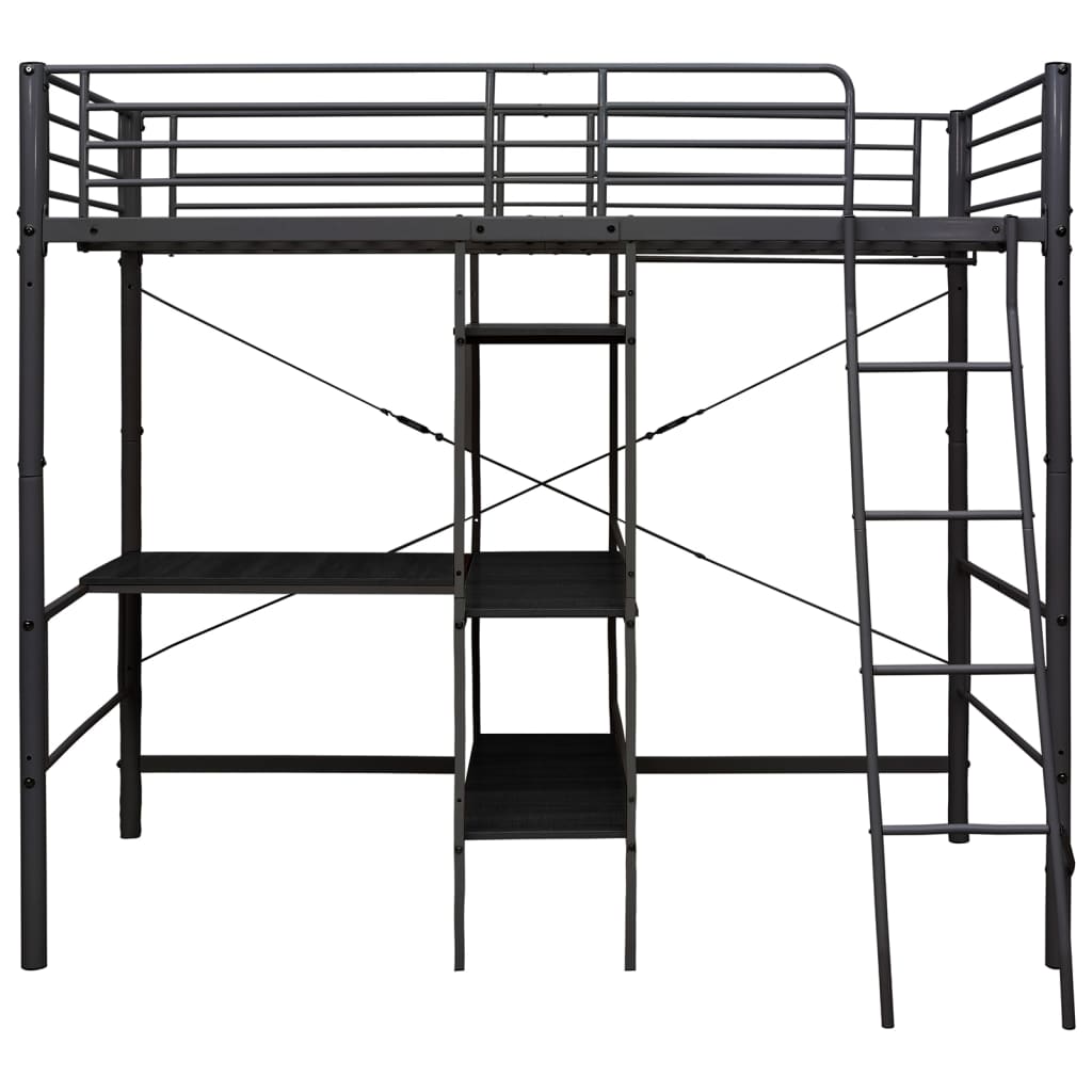 Bunk Bed | Black | Metal | Twin | Bunk Bed | Rectangular | Contemporary