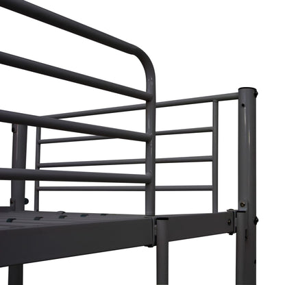 Bunk Bed with Table without Mattress Grey Metal 90x200 cm