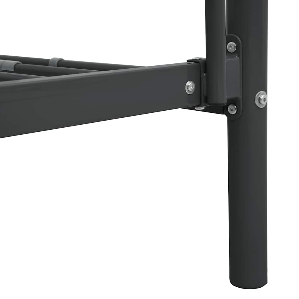 Bunk Bed without Mattress Black Metal 90x200cm