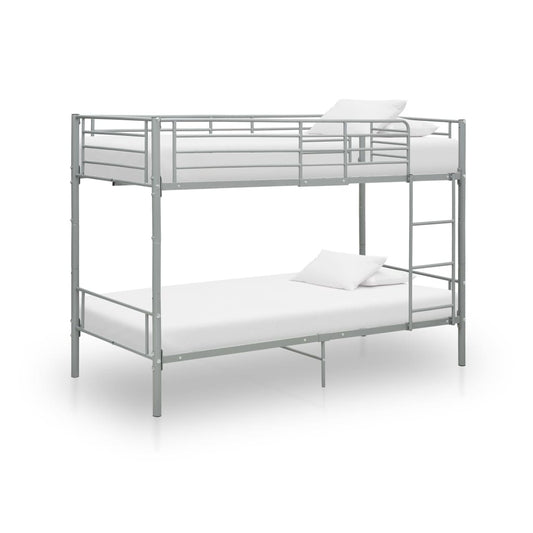 Bunk Bed | Grey | Metal | 90x200 cm | Durable | Bunk Bed | Rectangular