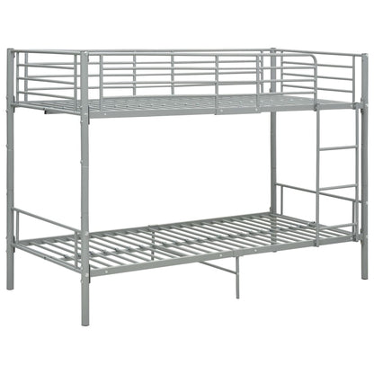 Bunk Bed without Mattress Grey Metal 90x200 cm