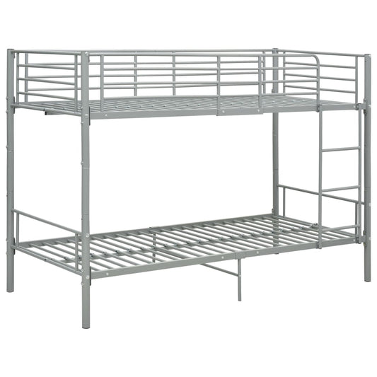 Bunk Bed | Grey | Metal | 90x200 cm | Durable | Bunk Bed | Rectangular