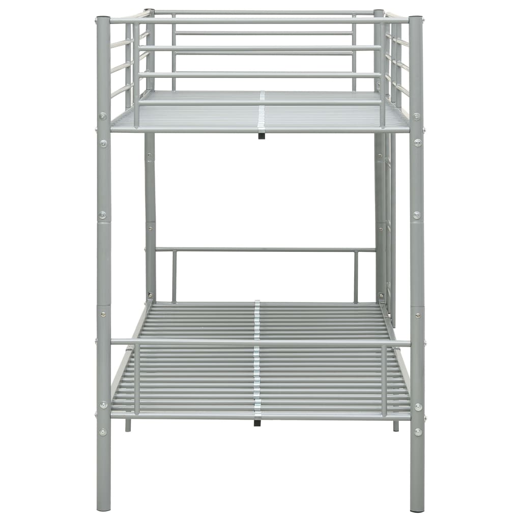 Bunk Bed without Mattress Grey Metal 90x200 cm