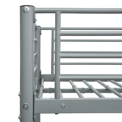 Bunk Bed without Mattress Grey Metal 90x200 cm