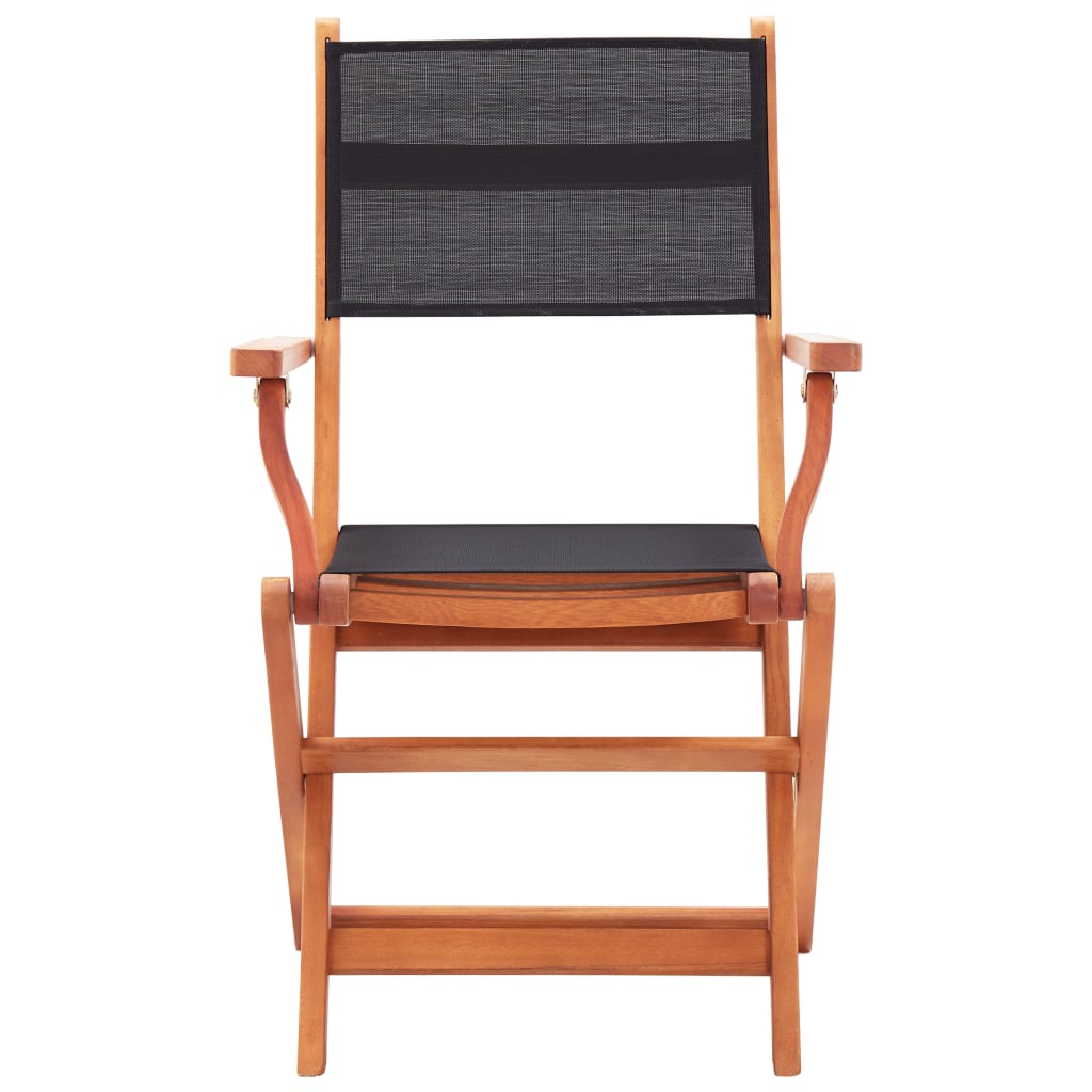 Garden Chair | Set of 4 | Black, Natural Wood
