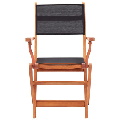 Garden Chair | Set of 4 | Black, Natural Wood