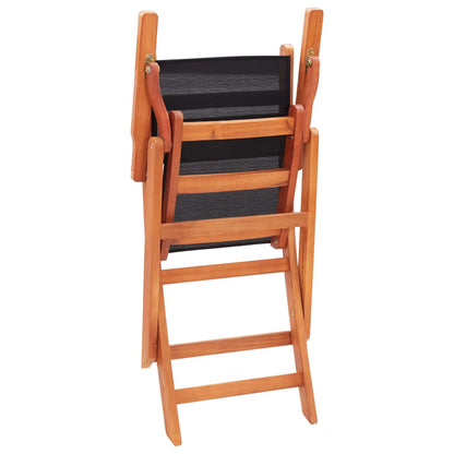 Garden Chair | Set of 4 | Black, Natural Wood