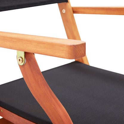 Garden Chair | Set of 4 | Black, Natural Wood