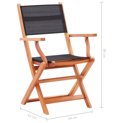 Garden Chair | Set of 4 | Black, Natural Wood