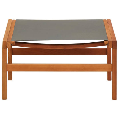 Garden Chair with Footrest Grey Solid Eucalyptus Wood&Textilene