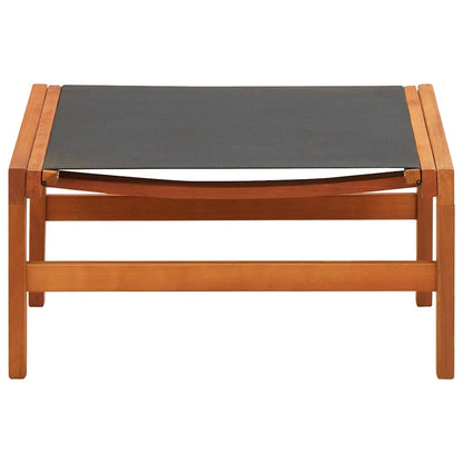 48700 vidaXL Garden Chair with Footrest Solid Eucalyptus Wood and Textilene