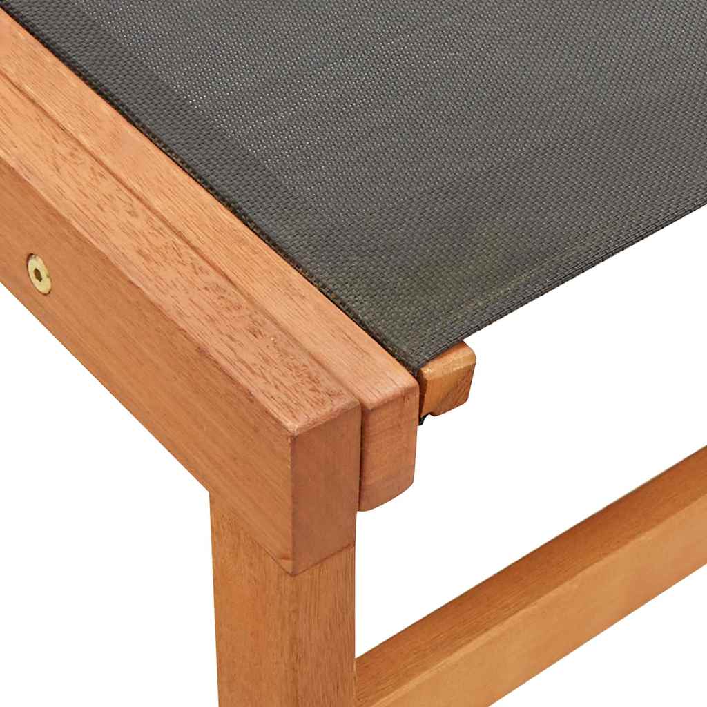 48700 vidaXL Garden Chair with Footrest Solid Eucalyptus Wood and Textilene