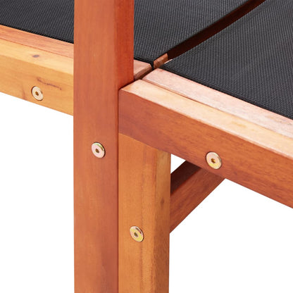 Garden Chair | Natural wood colour, Black | Solid eucalyptus wood