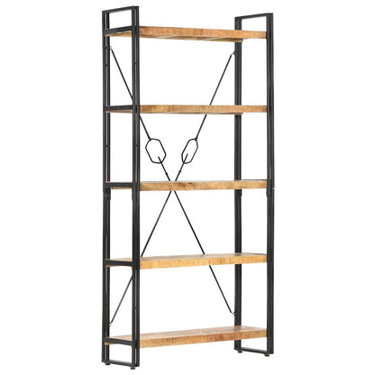 5-Tier Bookcase 90x30x180 cm Solid Mango Wood