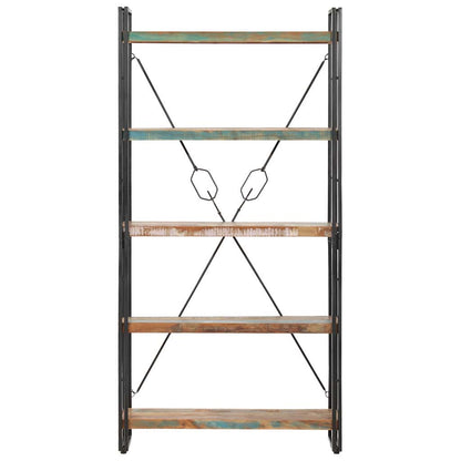 5-Tier Bookcase 90x30x180 cm Solid Reclaimed Wood