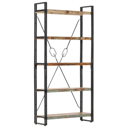 5-Tier Bookcase 90x30x180 cm Solid Reclaimed Wood