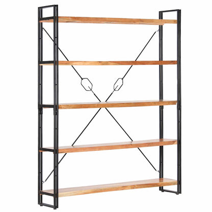 5-Tier Bookcase 140x30x180 cm Solid Acacia Wood