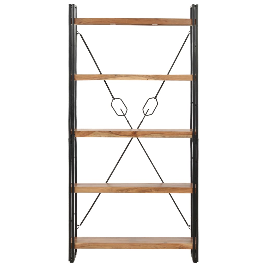 5-Tier Bookcase 90x30x180 cm Solid Acacia Wood