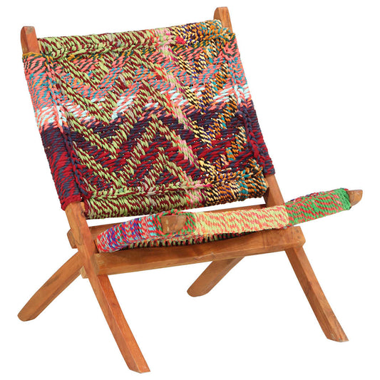 Chindi Folding Chair Multicolours Fabric