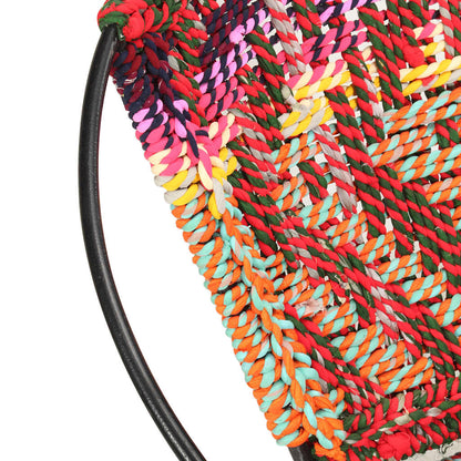 Circle Chair Multicolours Chindi Fabric