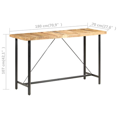 Bar Table 180x70x107 cm Rough Mango Wood