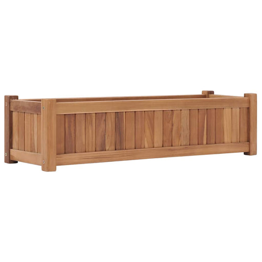 Raised Bed | Teak Wood | Fine sanded teak wood | 100x30x25 cm | Durable