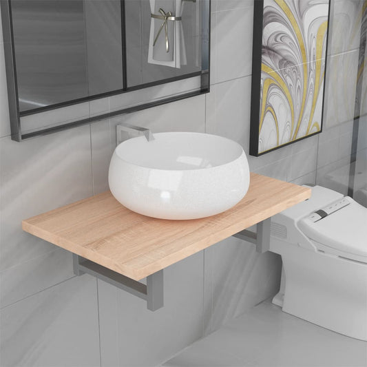 Bathroom Furniture Set | Oak | Ceramic | Medium | Durable