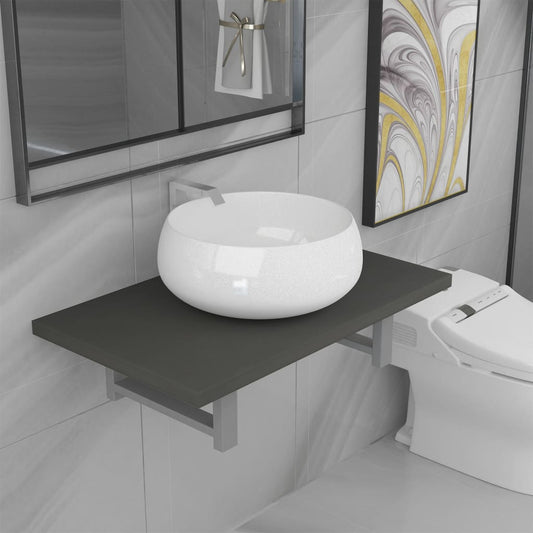 Bathroom Furniture Set | Grey | Engineered wood | Compact | Modern
