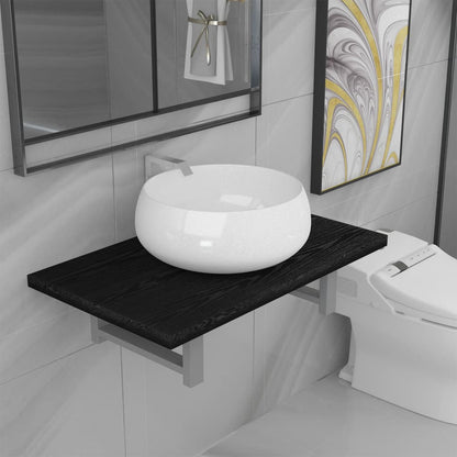 Bathroom Furniture Set | Black, White | Engineered wood, Ceramic | Medium
