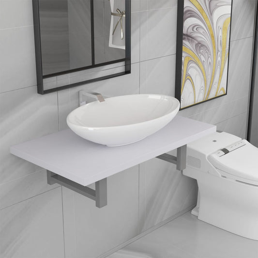 Bathroom Furniture Set | White | Ceramic | Medium