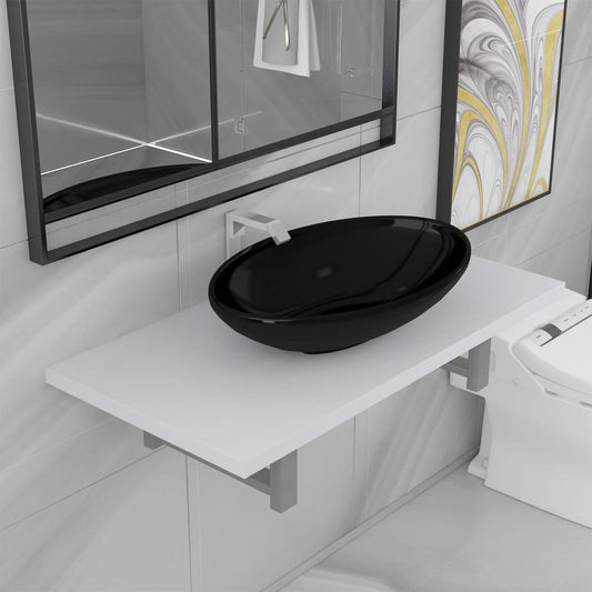 Bathroom Furniture Set | White | Ceramic | Medium | Gloss Finish