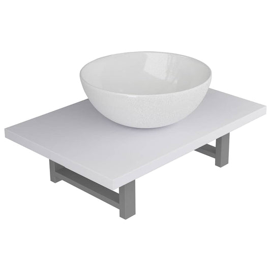 Bathroom Furniture Set | White | Engineered wood and ceramic | Medium