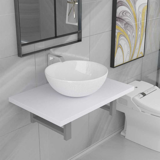 Bathroom Furniture Set | White | Engineered wood and ceramic | Medium