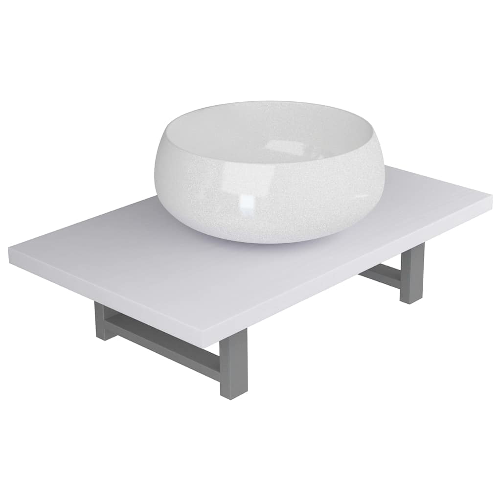 Two Piece Bathroom Furniture Set Ceramic White