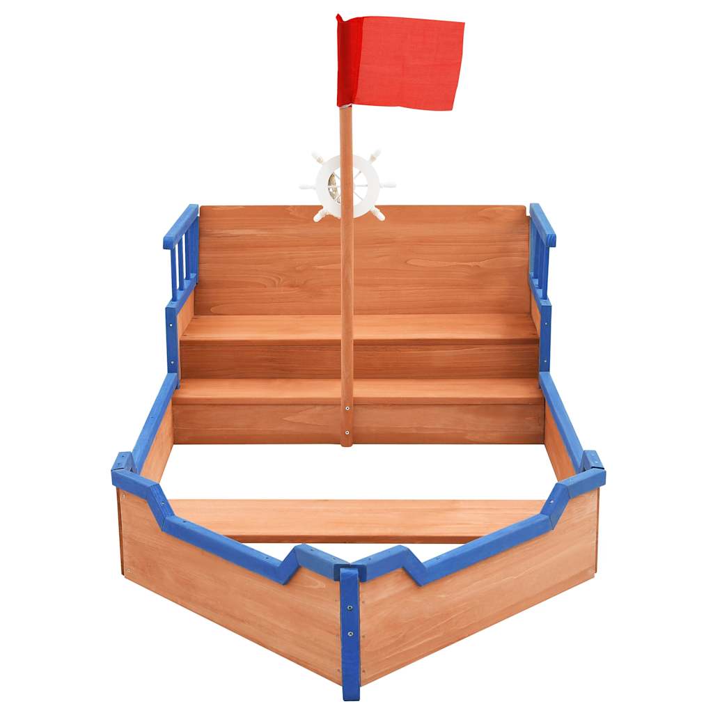 Sandbox Pirate Ship Firwood 190x94,5x101 cm