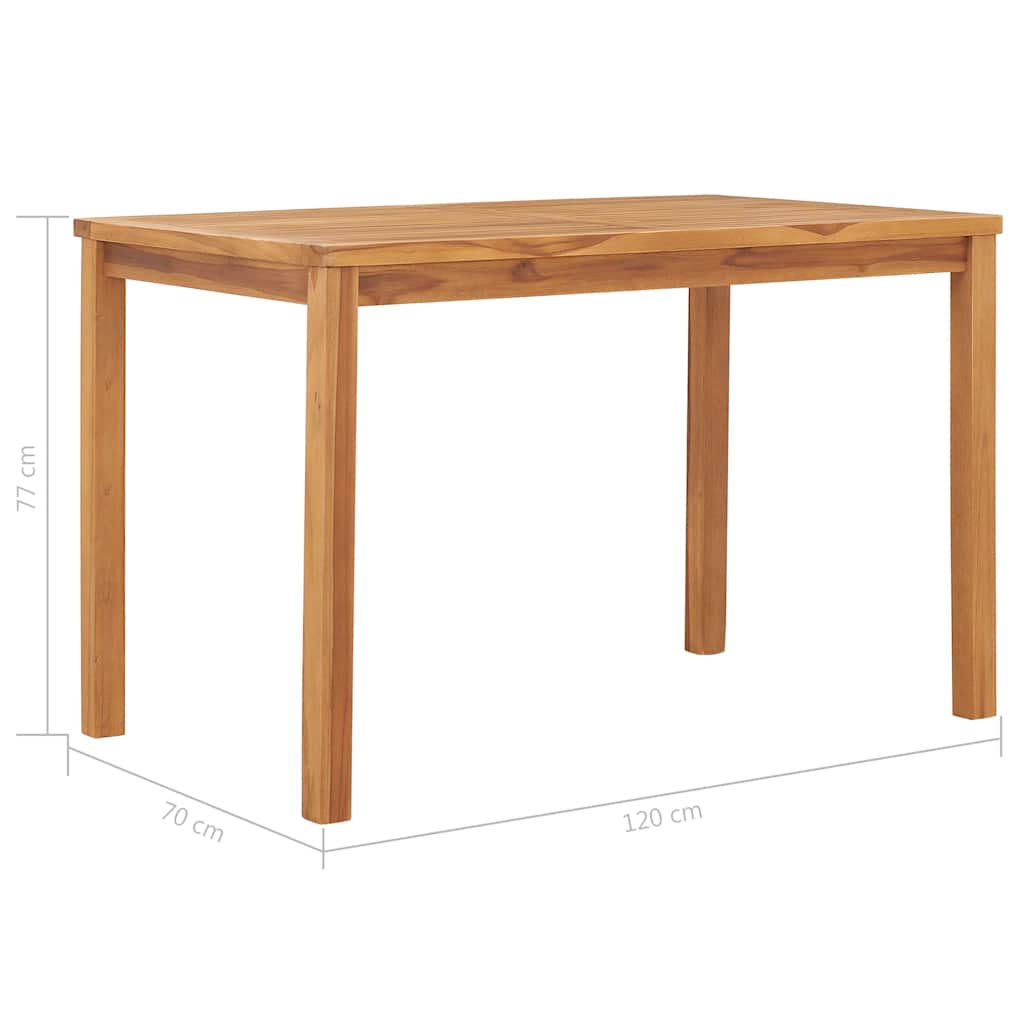 49360 vidaXL Garden Dining Table 120x70x77 cm Solid Teak Wood