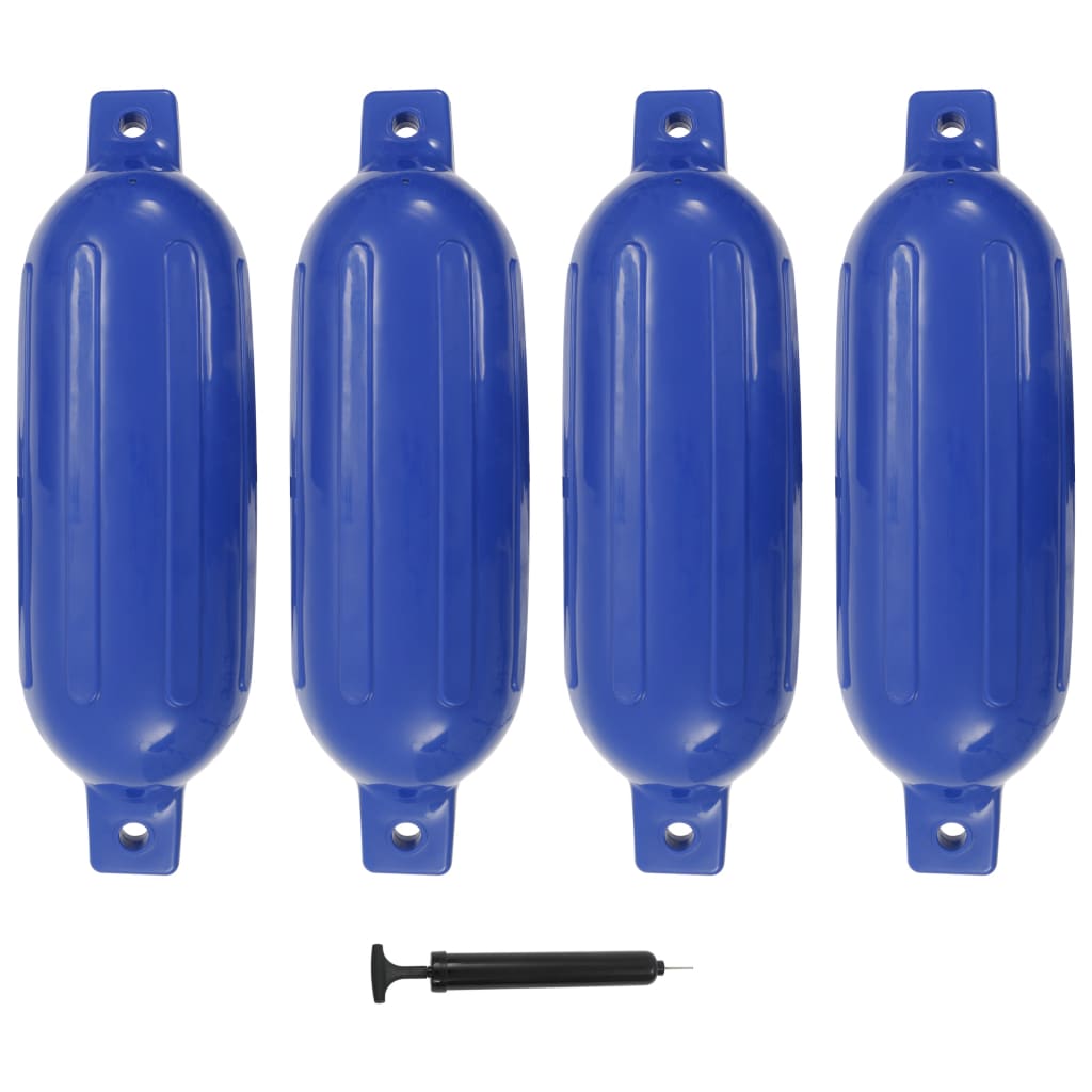 Boat Fenders 4 pcs Blue 58.5x16.5 cm PVC