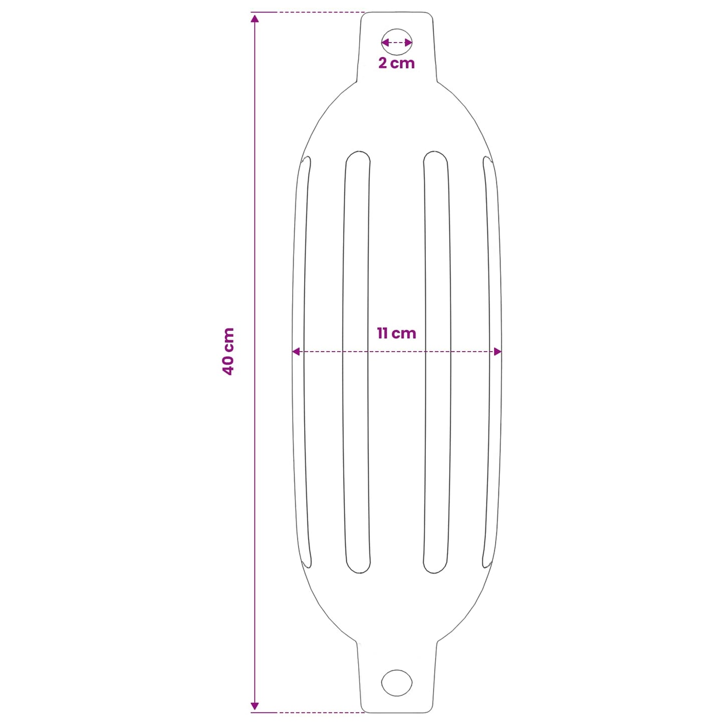 Boat bumpers 2.25 kg 41 x 11.5 cm Black PVC