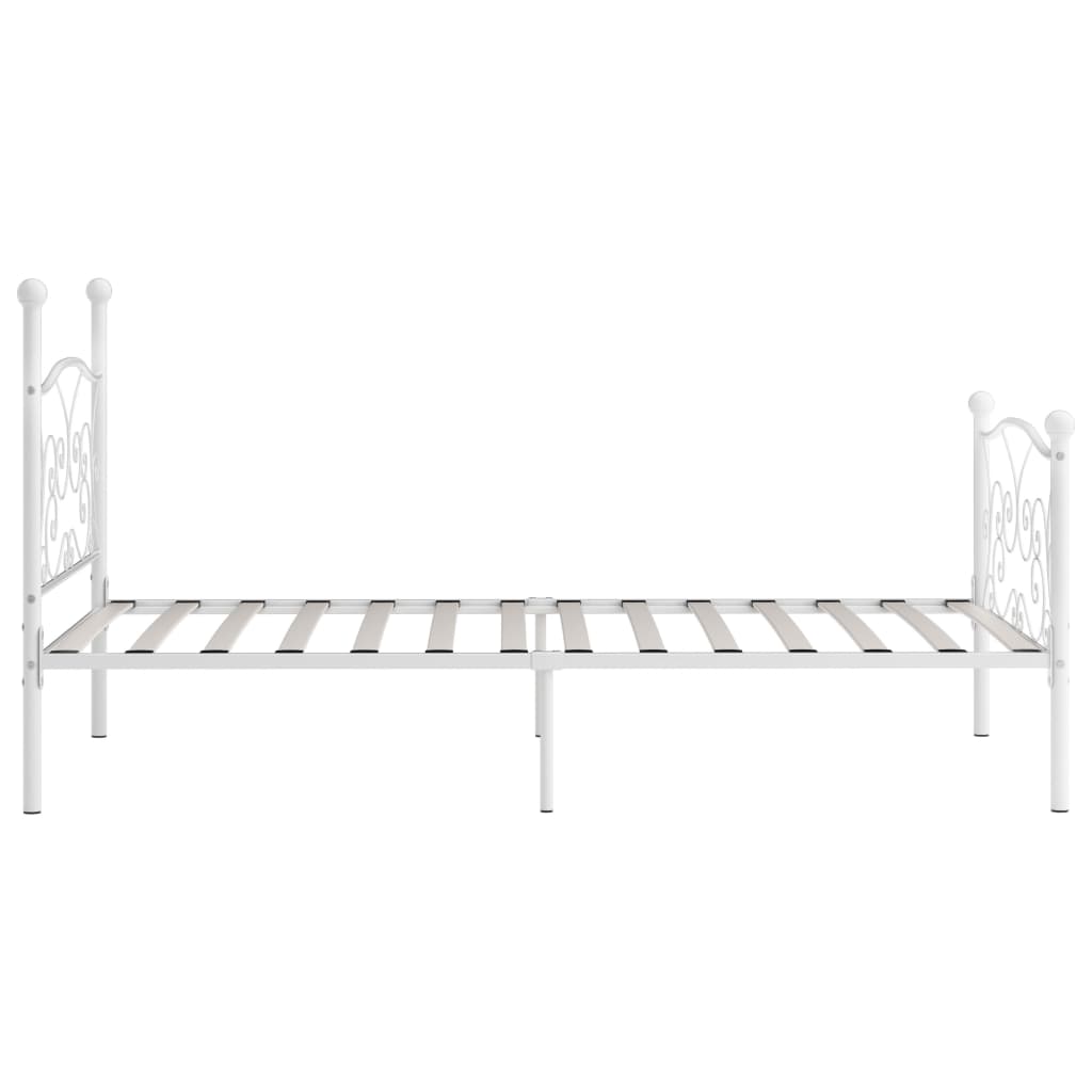 Bed Frame | White | Metal, Plywood | Single | Durable | Bed Frame