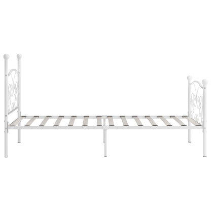 Bed Frame | White | Metal, Plywood | Single | Durable | Bed Frame