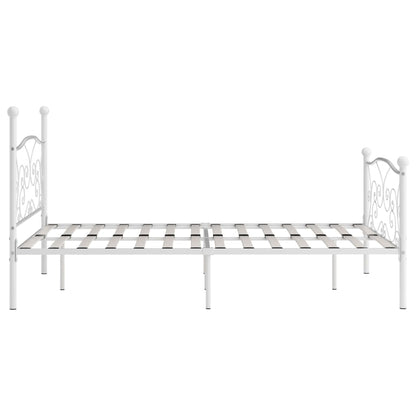 Bed Frame without Mattress with Slatted Base White Metal 160x200 cm