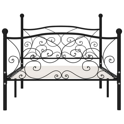 Bed Frame | Black | Metal, Plywood | 100x200 cm | Classic/Traditional