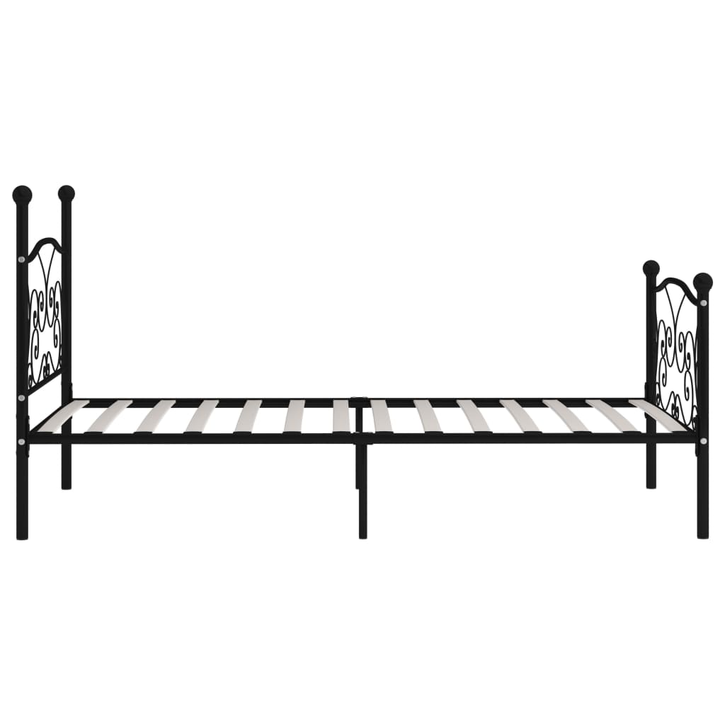 Bed Frame | Black | Metal, Plywood | 100x200 cm | Classic/Traditional
