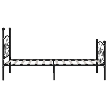 Bed Frame | Black | Metal, Plywood | 100x200 cm | Classic/Traditional