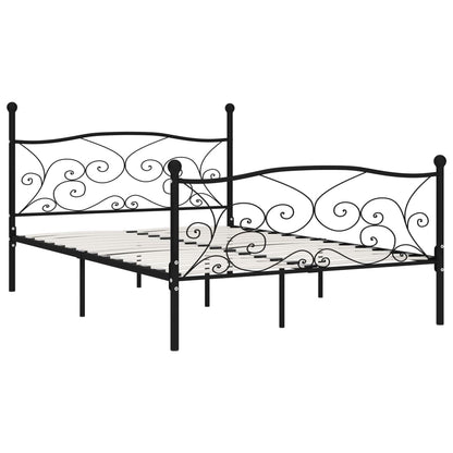 Bed Frame | Black | Metal, Plywood | Double | Modern | Bed Frame