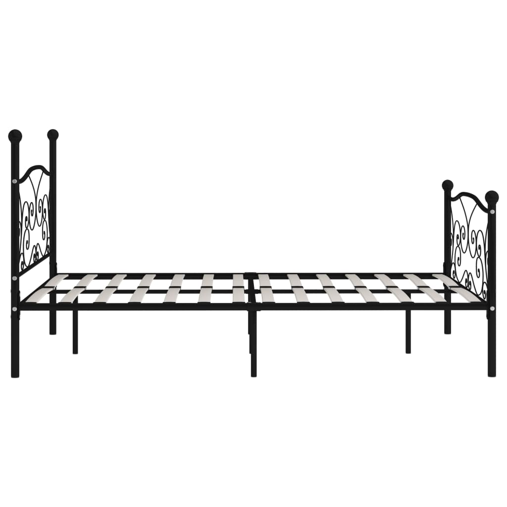 Bed Frame | Black | Metal, Plywood | Double | Modern | Bed Frame